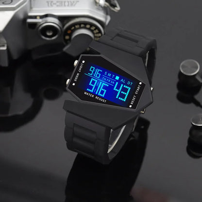 💥⌚Montre LED créative et lumineuse en forme d'avion🔥