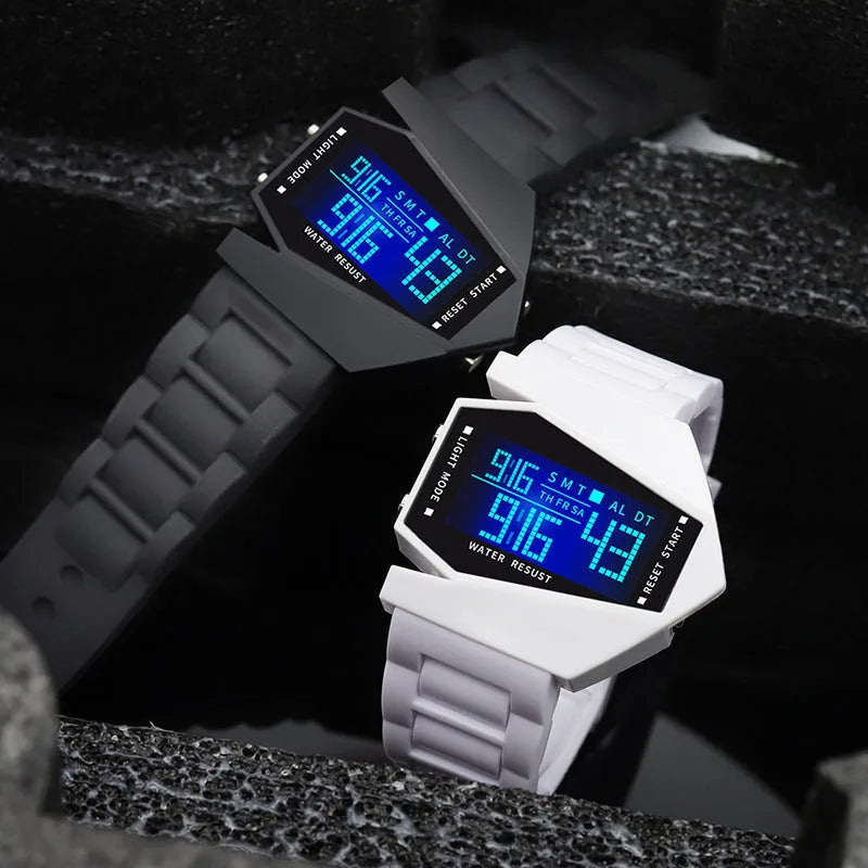 💥⌚Montre LED créative et lumineuse en forme d'avion🔥