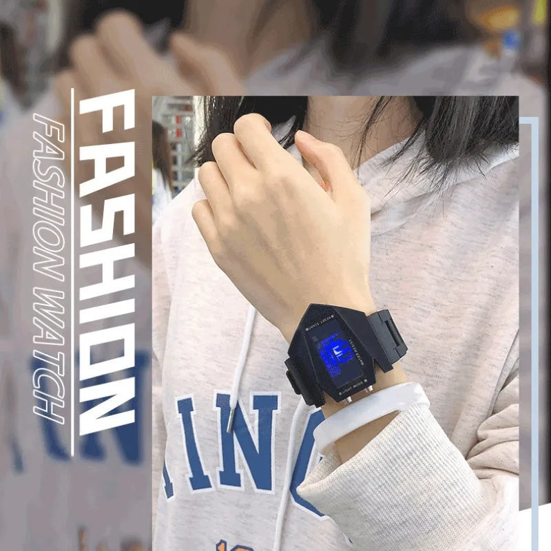 💥⌚Montre LED créative et lumineuse en forme d'avion🔥