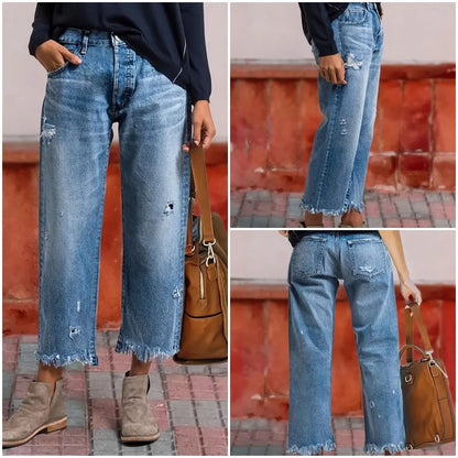 1 Acheté, 3 Reçus | Pantalon court en denim à jambes droites