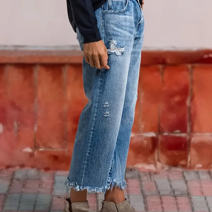 1 Acheté, 3 Reçus | Pantalon court en denim à jambes droites