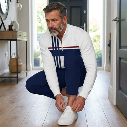 🌿👬Ensemble pour homme avec imprimé graphique, pull et pantalon